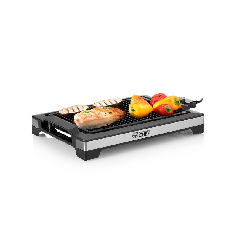 COMMERCIAL CHEF Indoor Grill for Countertop Electric Grill with Adjustable Temperature Control